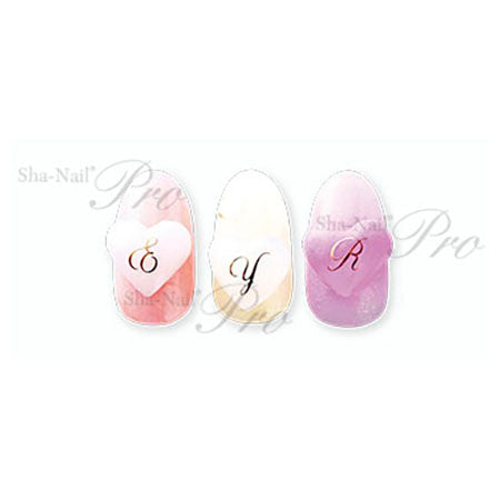 Sha-Nail Sticker Plus Script Alphabet Gold SA-PG