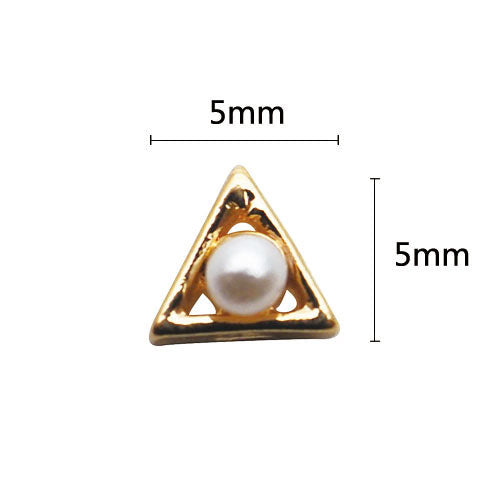 Nail Accessories Triangle G Gold Mini Pearl