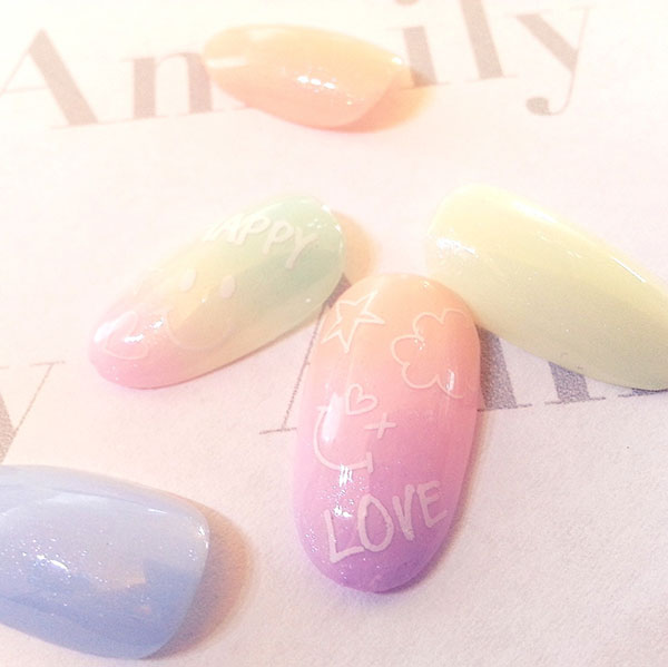 Amaily Nail Sticker No. 3-4 Nico Chan White