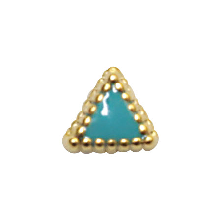 Jewelry-Nail Brillion Triangle Light Turquoise Frame Gold(S)