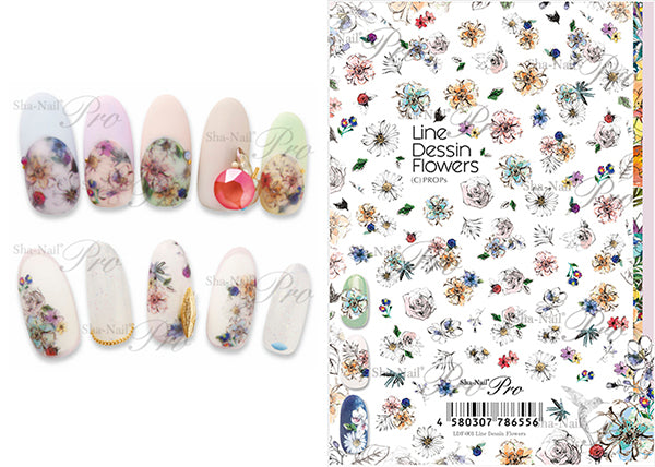 Sha-Nail Pro Line Design Flowers LDF-001 85mm x 123mm