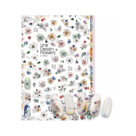 Sha-Nail Pro Line Design Flowers LDF-001 85mm x 123mm