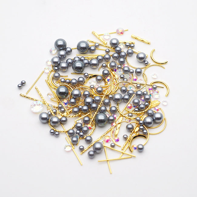 Nail Accessories Pearl & Parts MIX Pearl Ball Dark gray