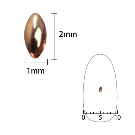 SHAREYDVA Leaf Pink Gold 1mm × 2mm 50p