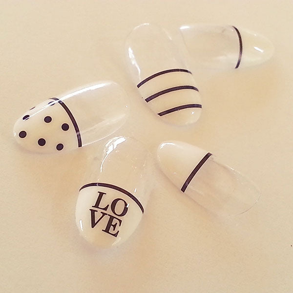 Amaily Nail Sticker No. 2-5 Love Message Black