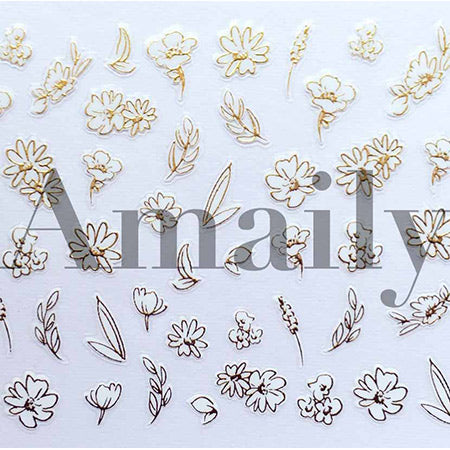 Amaily Nail Seal No. 3-24 Flower Sketch (White G)