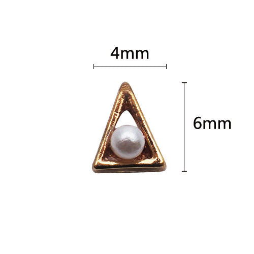 Nail Accessories Long Triangle G Gold Mini Pearl