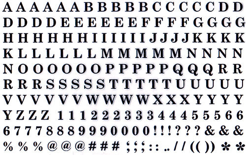Amaily Nail Sticker No. 4-1 Captial Letters Black
