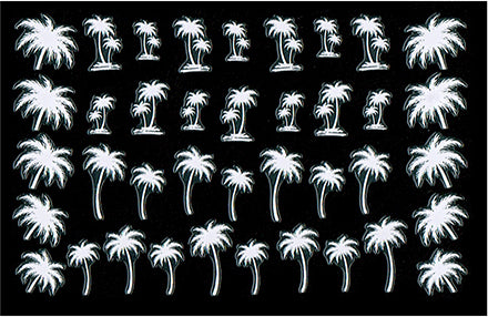 Amaily Nail Sticker No. 3-18 Palm Tree White
