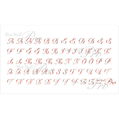 Sha-Nail Plus Script Alphabet Pink Gold