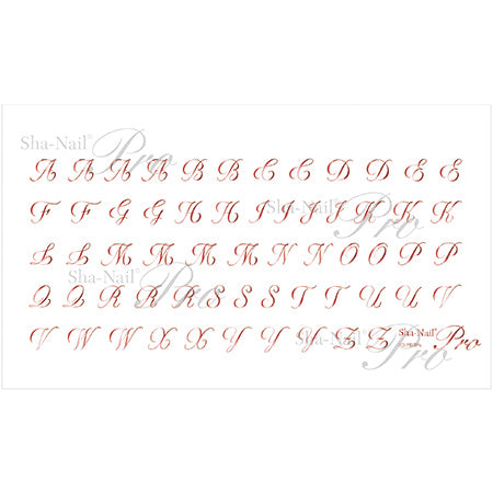 Sha-Nail Plus Script Alphabet Pink Gold