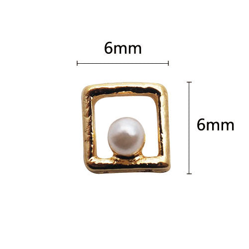 Nail Accessories Square G Gold Pearl