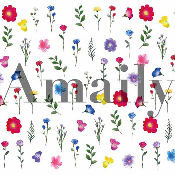 Amaily Nail Sticker No. 1-19 Flower Garden 2