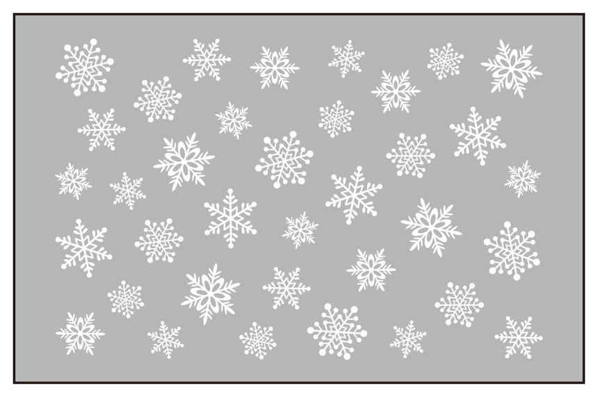 Amaily Nail Sticker No. 3-15 Crystal Snowflakes White