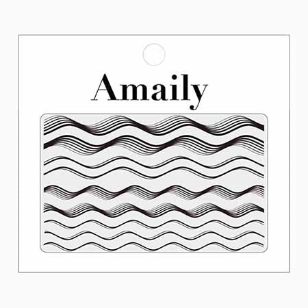 Amaily Nail Sticker No. 5-23 Wave Black