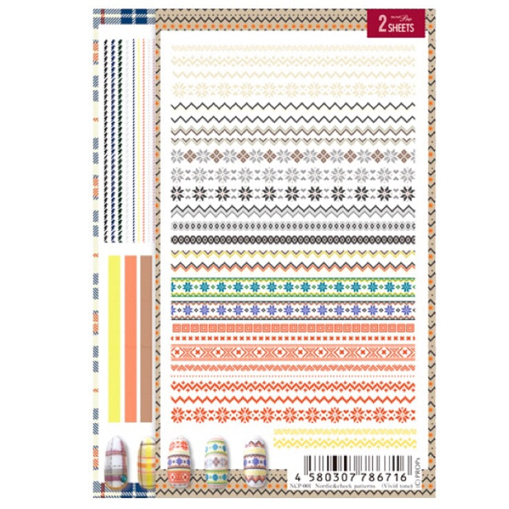 Sha-Nail Pro Nail Sticker Nordic & Check Patterns Vivid Tone NCP-001 Autumn 2017