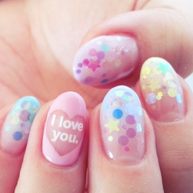 Amaily Nail Sticker No. 2-2 Gothic Message White