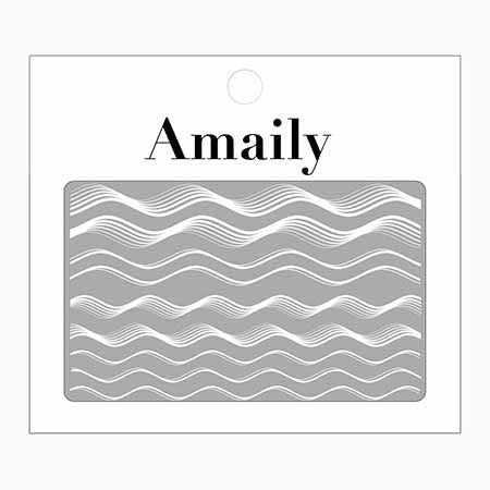 Amaily Nail StickerNo. 5-24 Wave White