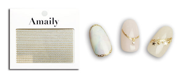 Amaily Nail Sticker No. 5-11 Gold Chain