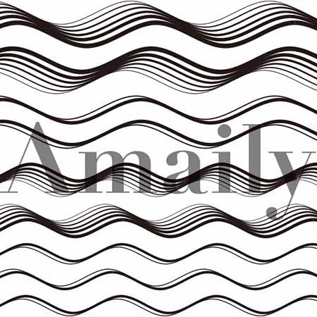 Amaily Nail Sticker No. 5-23 Wave Black