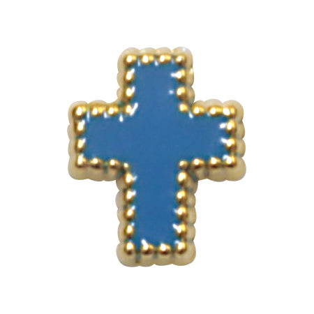 Jewelry-Nail Brion Cross-2 Turquoise Frame Gold(S)