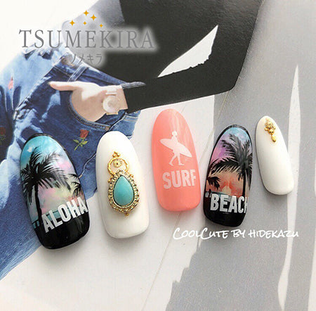 Tsumekira HIDEKAZU Produce6 Beach Style Font Sticker NN-HDK-106