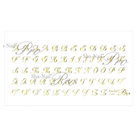 Sha-Nail Sticker Plus Script Alphabet Gold SA-PG