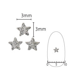 SHAREYDVA Nail Parts Shine Plate Star S Silver