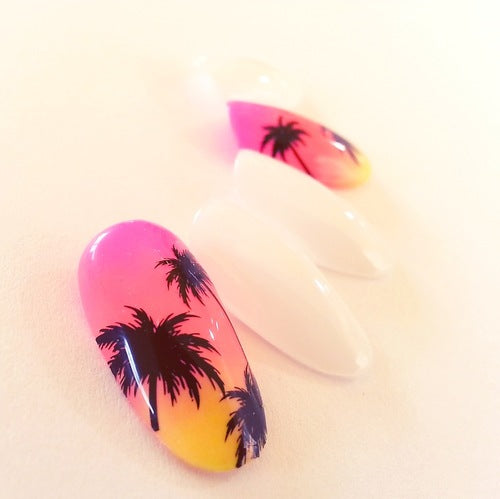 Amaily Nail Sticker No. 3-5 Palm Tree Black